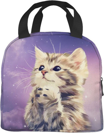 Galaxy Cat τσάντα μεσημεριανού γεύματος μονωμένο κουτί γεύματος επαναχρησιμοποιούμενο Cooler θερμικό γεύμα για γυναίκες Κορίτσι Αγόρι