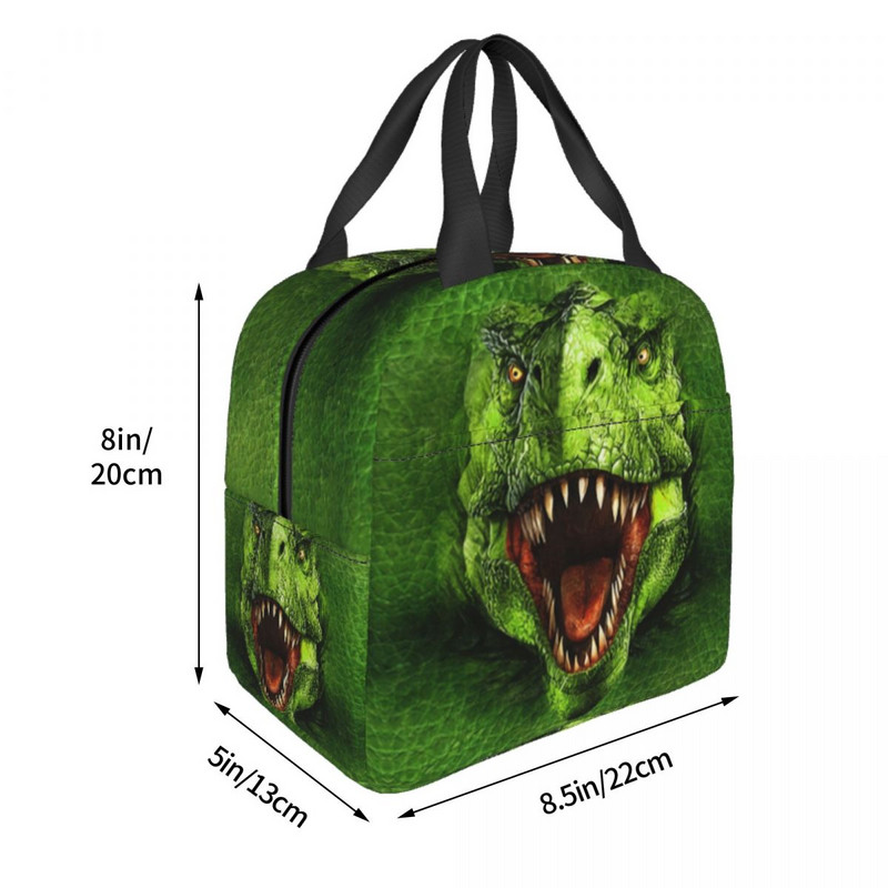 Cool T-rex Dinozaur Print Prânz Geantă Cooler Termoizolat Prânz Cutie pentru femei Studentă Şcoală Muncă Picnic Mâncare Bento Box Tote