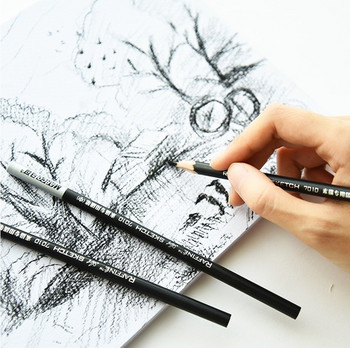 3 бр. Силно лъскава бяла скица Charcoal Мек/среден/твърд черен художествен молив Студент Специален ръчно рисуван HB писалка за изпит за рисуване