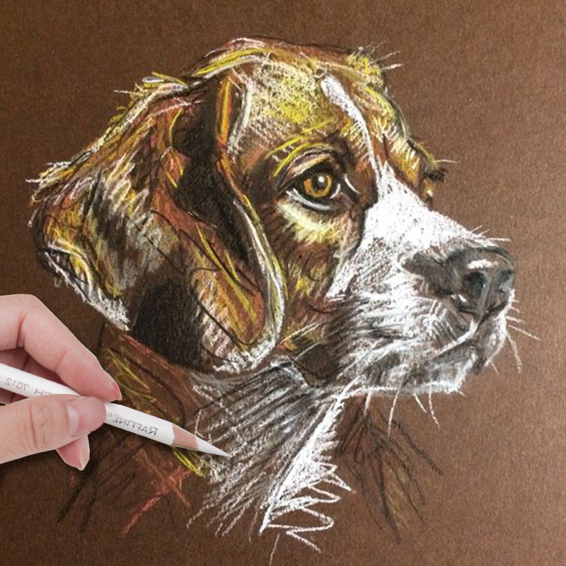 3 bucăți, alb, lucios, schiță, cărbune moale/mediu/dur, creion de artă negru pentru student, pix special pictat manual pentru examen de desen HB