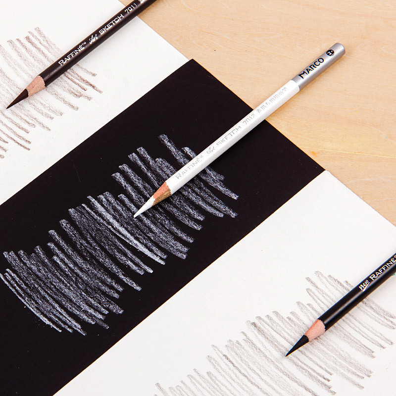 3 bucăți, alb, lucios, schiță, cărbune moale/mediu/dur, creion de artă negru pentru student, pix special pictat manual pentru examen de desen HB