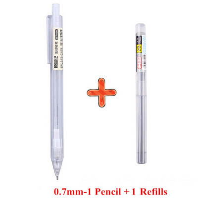 Mechanikus ceruzák utántöltőkkel készlet 2B 0,5 0,7 mm átlátszó rajzírási kellékek japán stílusú írószerek
