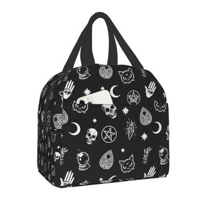 Herb Witch mintás szigetelt ebédlőtáska iskolai irodába Halloween Macskakoponya Szivárgásmentes Hűtő Bento Box Női Gyermekek