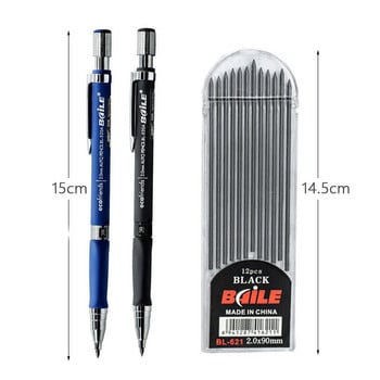 2,0mm Mechanical Pencil Creative 2B Automatic Pencils with 12pcs Grey/Colorful Pencil Lead set for Drawing Pencil Stationery