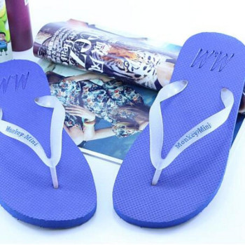 Нови чехли за двойки PVC модни флуоресцентни джапанки Мъжки пързалки Домашни чехли Дамски плажни чехли
