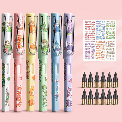 Kawaii Eternal Pencil Neograničeno pisanje za djecu Umjetnička skica Slatka olovka Anime bez šiljenja Crtanje Školski pribor Pribor