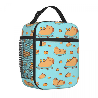 Aranyos Capybara úszó Kawaii Capy szigetelt ebéddobozok Iskolai ebédtartó Hordozható hétköznapi hűtő termál ebédlőtáska