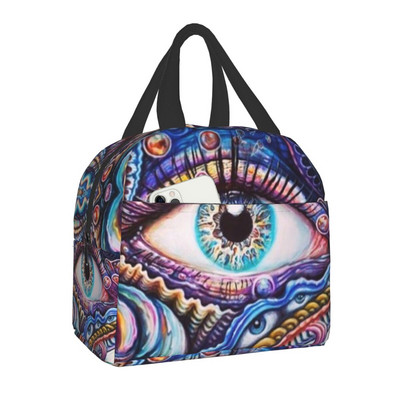 All Seeing Eye Art Φορητά κουτιά μεσημεριανού γεύματος για άνδρες Γυναικεία στεγανά Evil Mystic Eyes Cooler θερμομονωμένη τσάντα γεύματος Εργασία γραφείου