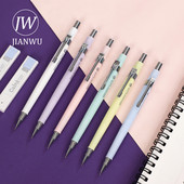 JIANWU 1 PC Macaron Color Push Mechanical Pencil 0,5mm HB Refill Student Drawing Writing Automatic Pencil Stationery Supplies