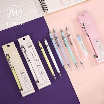 JIANWU 1 PC Macaron Color Push Mechanical Pencil 0,5mm HB Refill Student Drawing Writing Automatic Pencil Stationery Supplies