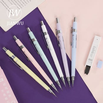 JIANWU 1 PC Macaron Color Push Mechanical Pencil 0,5mm HB Refill Student Drawing Writing Automatic Pencil Stationery Supplies