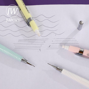 JIANWU 1 PC Macaron Color Push Mechanical Pencil 0,5mm HB Refill Student Drawing Writing Automatic Pencil Stationery Supplies