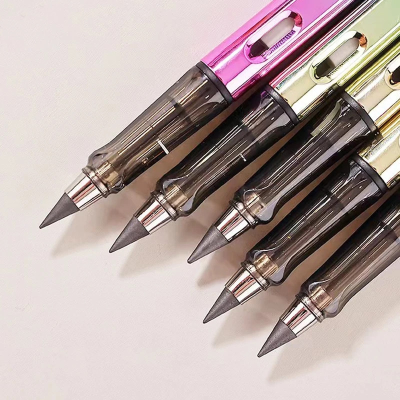 12 buc/set Creioane eterne fără ascuțire Creioane eternitate fără cerneală Pixuri nelimitate Kawaii Rechizite de artă Papetarie școlară Eraser cu vârfuri