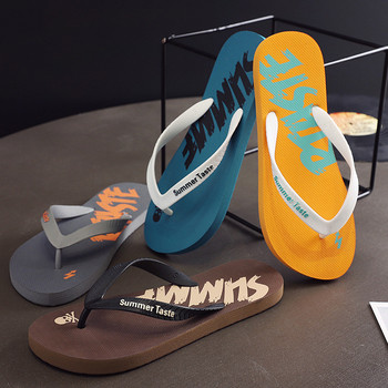 WTEMPO Summer Personality Art Джапанки Вътрешни и външни модни релефни мъжки чехли Letter Leisure Плажни сандали