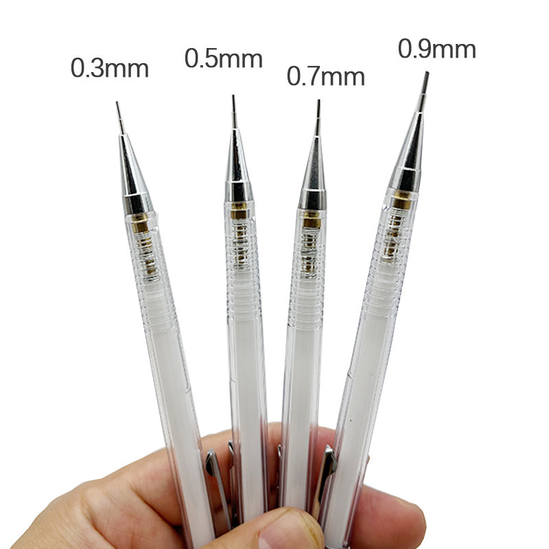 0,3 0,5 0,7 0,9 mm Set de creion mecanic simplu transparent cu mine Kawaii creion automat transparent pentru pictură de scris de studenți