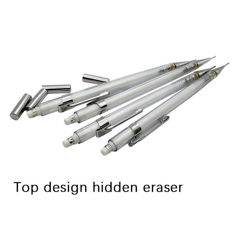 0,3 0,5 0,7 0,9 mm Set de creion mecanic simplu transparent cu mine Kawaii creion automat transparent pentru pictură de scris de studenți