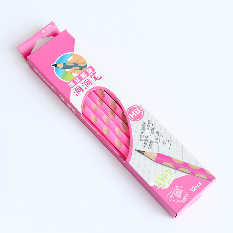 12 buc/cutie HB Kawaii Creioane din lemn de plumb Creion cu orificii creative pentru cadouri pentru copii Rechizite de birou pentru școală Rechizite de papetărie noutate