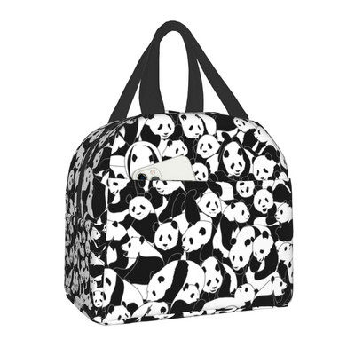 Χαριτωμένο φορητό κουτί γεύματος Panda για γυναίκες, στεγανό, θερμομονωμένο, θερμομονωμένο φαγητό, τσάντα μεσημεριανού φαγητού σχολείου Παιδιά μαθητών για πικ-νικ
