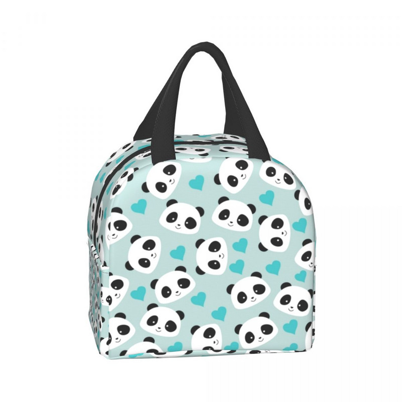 Cutie de prânz portabilă Panda drăguț pentru femei Geantă termică de prânz termoizolantă pentru alimente, copii de școală, studenți, picnic de lucru