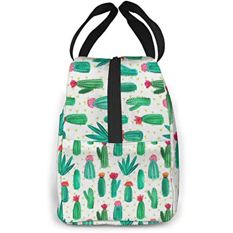 Geantă termică de prânz cu cactus drăguț pentru bărbați și femei, cutie de prânz pentru frigider, rezistentă la scurgeri - birou, școală, picnic, plajă