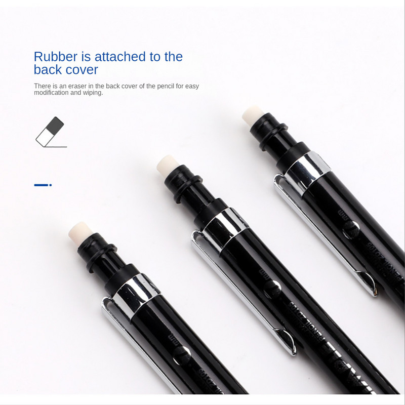 2 buc 0,7 mm/0,5 mm HB creion negru mecanic automat cu radieră pentru copii schiță artă desen pictură rechizite școlare papetărie