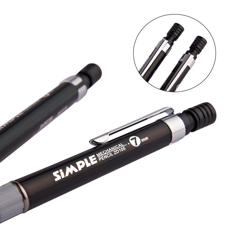 2 buc 0,7 mm/0,5 mm HB creion negru mecanic automat cu radieră pentru copii schiță artă desen pictură rechizite școlare papetărie