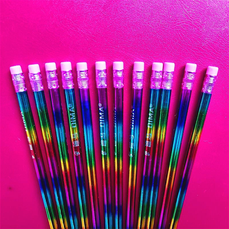 12 pachete de creioane Rainbow Hb cu radieră Sassafras Premii pentru grădiniță pentru copii Elevii din clasele primare Creioane de scris