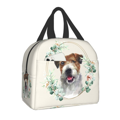 Jack Russell terrier kutya virágos, szigetelt ebédlőtáskában női Resuable Pet Lover Cooler Thermal Lunch Box Piknik utazótáskák