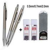0,5 mm 0,7 mm 2,0 mm fém rozsdamentes acél mechanikus ceruza 2B HB fekete ólom művészethez Sktech rajztervező iroda iskolai írás