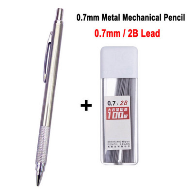 0,5 mm 0,7 mm 2,0 mm fém rozsdamentes acél mechanikus ceruza 2B HB fekete ólom művészethez Sktech rajztervező iroda iskolai írás