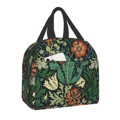 Agár a William Morris Marigolds szigetelt ebédlőtáska nőknek Whippet Dog Cooler Thermal Lunch Box Beach Camping Piknik