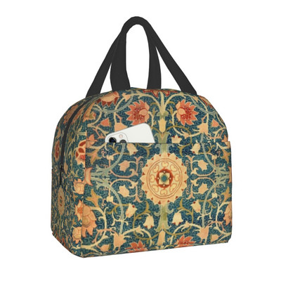 Agár a William Morris Marigolds szigetelt ebédlőtáska nőknek Whippet Dog Cooler Thermal Lunch Box Beach Camping Piknik