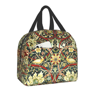 Agár a William Morris Marigolds szigetelt ebédlőtáska nőknek Whippet Dog Cooler Thermal Lunch Box Beach Camping Piknik