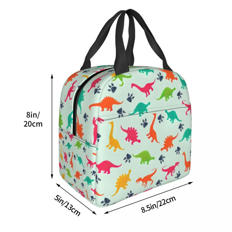 Saci de prânz termoizolate cu model de animale din desene animate pentru femei Container portabil pentru prânz pentru depozitare la școală, cutie pentru alimente