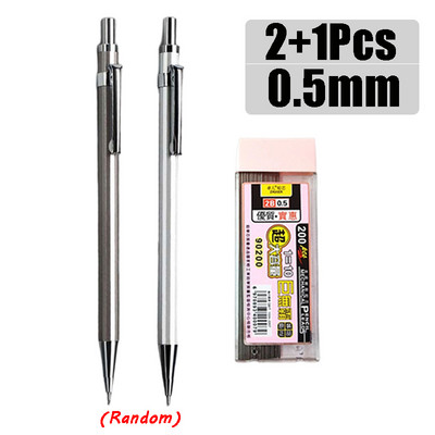 4db/készlet 0,5 0,7 mm-es fém mechanikus ceruzák nagy kapacitású 2B rúd automatikus ceruzamag utántöltő iskolai festmény írószer