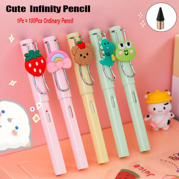 Сладък молив Premium Cartoon Infinity Pencil Unlimited Writing No Ink HB Eternal Pen with Eraser High Tech Art Sketch Supplies