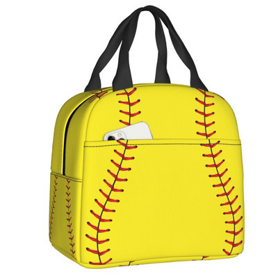 Baseball Softball labdás mintás ebéddoboz nőknek szivárgásmentes hőhűtő, élelmiszer szigetelt ebédtáska, újrafelhasználható piknik hordtáskák