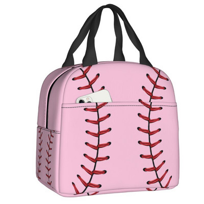 Baseball Softball labdás mintás ebéddoboz nőknek szivárgásmentes hőhűtő, élelmiszer szigetelt ebédtáska, újrafelhasználható piknik hordtáskák