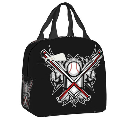 Baseball Softball labdás mintás ebéddoboz nőknek szivárgásmentes hőhűtő, élelmiszer szigetelt ebédtáska, újrafelhasználható piknik hordtáskák