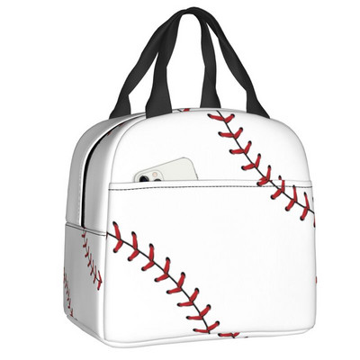 Baseball Softball labdás mintás ebéddoboz nőknek szivárgásmentes hőhűtő, élelmiszer szigetelt ebédtáska, újrafelhasználható piknik hordtáskák