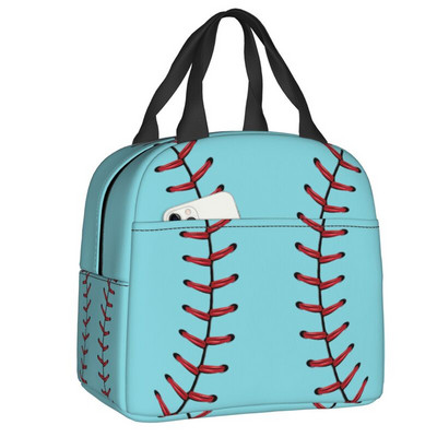 Baseball Softball labdás mintás ebéddoboz nőknek szivárgásmentes hőhűtő, élelmiszer szigetelt ebédtáska, újrafelhasználható piknik hordtáskák