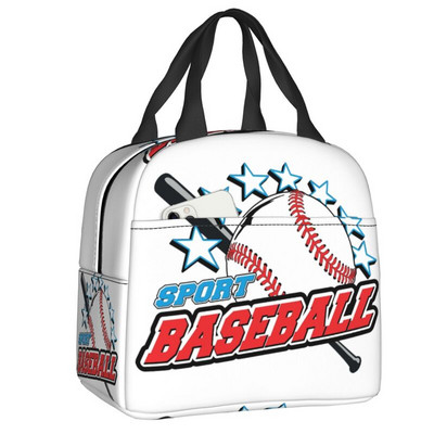Baseball Softball labdás mintás ebéddoboz nőknek szivárgásmentes hőhűtő, élelmiszer szigetelt ebédtáska, újrafelhasználható piknik hordtáskák
