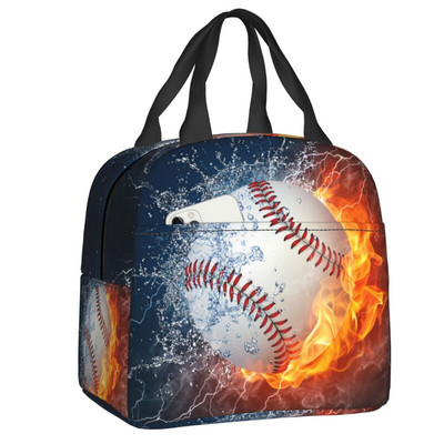 Baseball Softball labdás mintás ebéddoboz nőknek szivárgásmentes hőhűtő, élelmiszer szigetelt ebédtáska, újrafelhasználható piknik hordtáskák