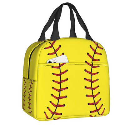 Baseball Softball labdás mintás ebéddoboz nőknek szivárgásmentes hőhűtő, élelmiszer szigetelt ebédtáska, újrafelhasználható piknik hordtáskák