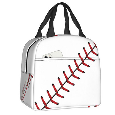 Baseball Softball labdás mintás ebéddoboz nőknek szivárgásmentes hőhűtő, élelmiszer szigetelt ebédtáska, újrafelhasználható piknik hordtáskák