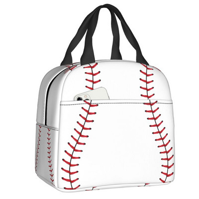Baseball Softball labdás mintás ebéddoboz nőknek szivárgásmentes hőhűtő, élelmiszer szigetelt ebédtáska, újrafelhasználható piknik hordtáskák