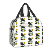 Orla Kiely Bird Insulated Lunch Bags Αδιάβροχο θερμικό ψύκτη Scandinavian Floral Bento Box για Γυναικεία Παιδικά Σχολικά Κουτιά γεύματος