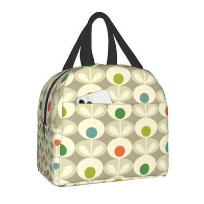 Orla Kiely Bird Insulated Lunch Bags Αδιάβροχο θερμικό ψύκτη Scandinavian Floral Bento Box για Γυναικεία Παιδικά Σχολικά Κουτιά γεύματος