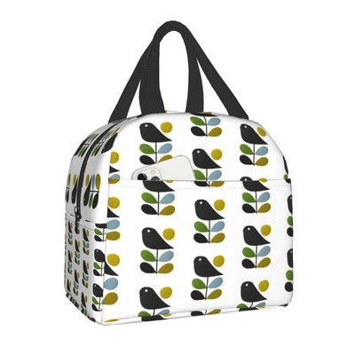 Orla Kiely Bird Insulated Lunch Bags Αδιάβροχο θερμικό ψύκτη Scandinavian Floral Bento Box για Γυναικεία Παιδικά Σχολικά Κουτιά γεύματος