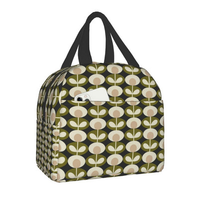 Orla Kiely Bird Insulated Lunch Bags Αδιάβροχο θερμικό ψύκτη Scandinavian Floral Bento Box για Γυναικεία Παιδικά Σχολικά Κουτιά γεύματος